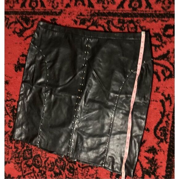 Womens Faux Leather Studded Gorgeous Skirt SZ 24 3XL Plus - Picture 11 of 16